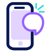 Mobile commenting icon illustration